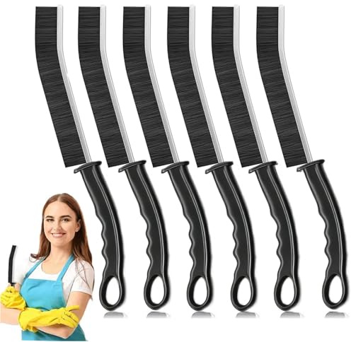 6PCS Crevice Cleaning Brush Set, Hard Bristle Cleaning Supplies for Kitchen, Bathroom, Corner, Grout, Sink, Cup, Teapot, Bottle, Blender