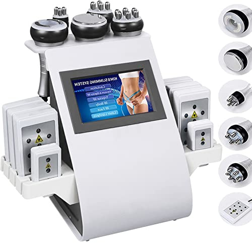 Macchina per cavitazione, 6 in 1, massaggiatore professionale a radiofrequenza per rassodare e ridurre il corpo, dispositivo di aspirazione multipolare per braccia, vita, coscia, fianchi, gambe