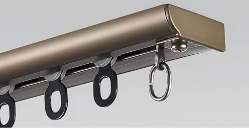 Heavy-Duty Aluminum Curtain Track System with Smooth-Gliding Rollers - Ceiling Mount Rail Kit for Room Dividers Ideal for Soundproofing and Space Management