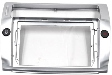 Bilradioram Bilradiostereo Ljudplatta Fascia Ram 9 Tums Storskärmsspelare 2 Din För Citroen För C-Quatre 2004-2009 FHCBUTAE(silver)