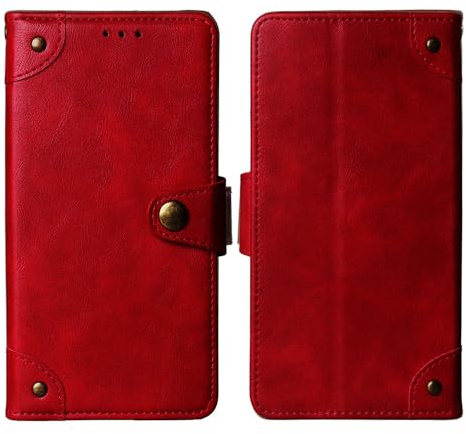 Anybird Premium Retro Flip Leather Protector Case For Innioasis MP3 MP4 Player G1 / G3 / G5 4 Inch Magnetic Card Slot Protective Bumper (Red)