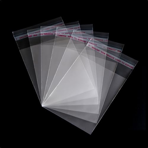 AropaeenGlowry 100 Pack A3 Clear Self-Sealing Bags, 30x46cm (11.8x18.1 inches) Food Safe OPP Cello Bags for Posters, Large Documents, Clothing, Bedding, Bulk Food Storage