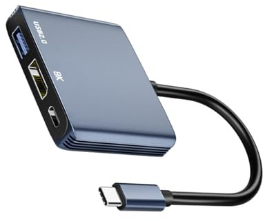 ZUJIABAO Portable USB C to DP1.4 HDTV Adapters Multiports Design and PD100W Fast Charging Supports for Notebook Laptop Switches Dock