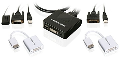 IOGEAR 2-Port DVI and DisplayPort Cable KVM Kit, GCS922DPKIT