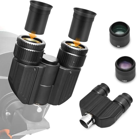 Astromania Stereo Binocular Viewer for Telescopes - Featuring an Adapted 1.25 Barrel and Two 32mm Plossl Eyepieces - Almost 3D Observing with Both Eyes and Enhance The Image Contrast