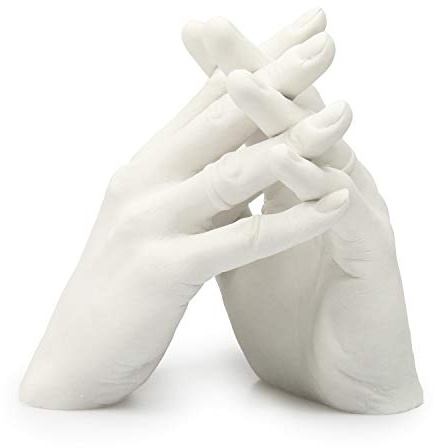 Lucky Hands Family & Wedding Abformset Duo mit XXL-Abformbehälter | 3D Handabdruck Set DIY für 2 Erwachsenenhände | Gipsabdruck für Hochzeit, Familie, Kinder & Jugendliche (ohne Schiefersockel)