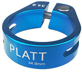 PLATT Fahrrad Sattelklemme super leicht Alu Sattelkloben 28,6/31,8/34,9 mm (Blau, 34.9mm)