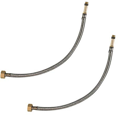 Pack of 2 Flexible Pipe Tap Connector Stainless Steel Braided Hose M10 (10mm) x 1/2 40cm Long
