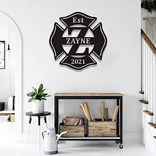 zouwii Benutzerdefinierte Namensfamilie Last Split Monogram. Personalisierte Metallschild, Est Jahr gegründet Datum Türhänger & Metall Wandbehang Dekor für Zuhause, Wohnzimmer, Küche