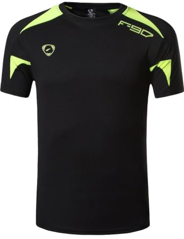 jeansian Herren Sport Tee Shirt Tshirt T-Shirt Short Sleeve Tops Tennis Golf Bowling LSL3209 Black M