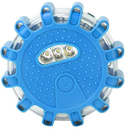 Luz de Advertencia de Luz de Emergencia Multifunción, Luz de Advertencia Intermitente LED, Baliza con Base Magnética, para Acampar, Caminar(azul)