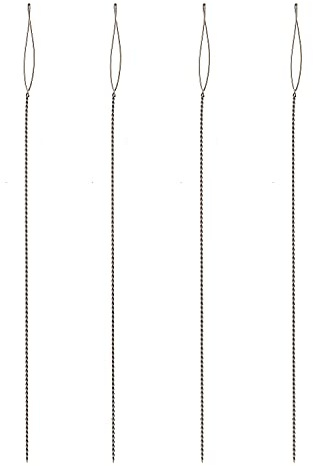 The Beadsmith Basic Elements hopfällbara ögonnålar – 6 cm lång – flexibel tvinnad tråd – stort öga, lätt att gänga – 4 medelstora nålar