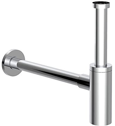 Waschtischarmatur, Wandwaschbecken, Bidet, Dusche Badewanne, Edelstahl (Siphon für Waschbecken, Waschbecken, Badezimmer, Anti-Geruch, modernes Design, Stahl)