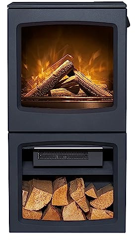 Adam Lunar XL Elektrokamin mit Heizlüfter, LED Flammeneffekt, Kamin elektrisch mit 0.9/1.8 KW Wärmestufen, Heizer, geräuscharm