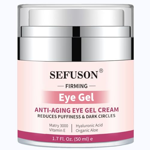 Eye Gel, Best Eye Cream for Appearance of Dark Circles, Puffiness, Wrinkles and Bags. Super Eye Cream Moisturizer Serum for Men & Women (50ml)