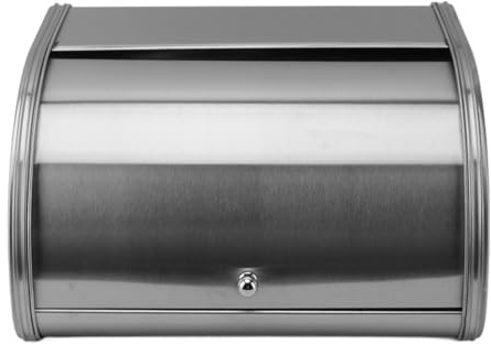 Boîte à Pain pour Comptoir de Cuisine, Conteneur de Stockage de Pain de Style Américain, Petite Boîte à Pain en Métal à Côté Plat pour Pain, Gâteau, Beignet, Biscuit, Vaisselle(Givré)