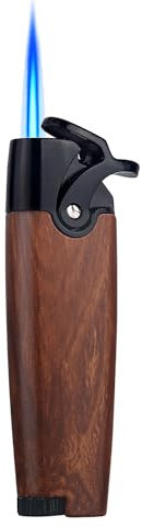 HONEST Wood Grain Butane Torch Lighter, Refillable, Windproof, Compact Style, BC Lighter for Any Occasions