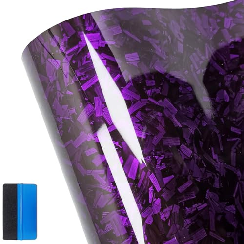 NewL Vinyl-Aufkleber Violett Geschmiedete Karbonfaser 30 x 300 cm | Geschmiedete Karbonfaser-Optik, Inkl. Montagewerkzeug, Luftablass-System, für Auto, Fahrzeug, Morotrad & Möbel