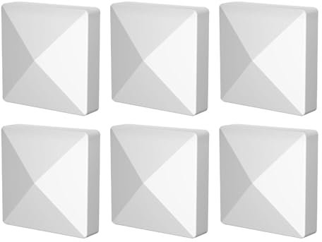 6 Pieces Fence Post Caps, 4inch, Pyramid Column Covers for Handrail Stair Corridors Decking Mailbox Lamp Post