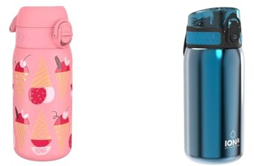 ion8 Kinder Trinkflasche, Edelstahl 400ml, Auslaufsicher & Kinder Trinkflasche, Edelstahl 400ml, Auslaufsicher