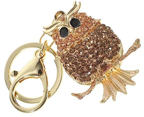 WATIIFUFU Eulen Schlüsselanhänger Metall Funkelnd Mit Strass Lebensechtes Modellornament Hängender Taschenanhänger Schmuck Dekoration Für Damen Und Kinderzimmer