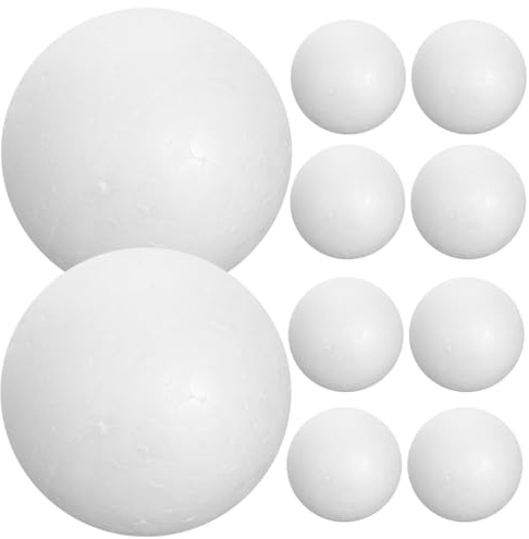 Happyyami 10stücke Teiliges Styroporkugel Hochdichte Polystyrol Kugeln mit Glatter Oberfläche zum Bemalen für DIY Dekorationen Bastelarbeiten und Kinderhandwerk | Weiß Polystyrolkugel Bastelkugel Schaumstoff Ball mit Glatter Oberfläche zum Bemalen für DIY Dekorationen Kinderhandwerk