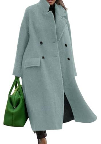 CHARTOU Women Oversized Long Winter Coats Warm Wool Blend Pea Trench Coat Overcoat