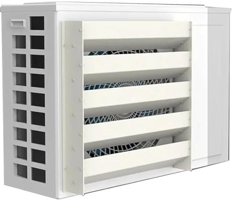 QHZYMX Cache Pompe a Chaleur extérieur Protections De Feuilles pour Unité AC Anti-soufflage Direct, Déflecteur De Ventilation De Compresseur AC, Déflecteur De Sortie d'air De Condensateur(50x50CM)