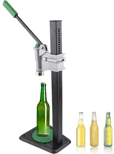 WOTZOV Bierverschlussmaschine für 26 und 29 mm Kronkorken, manueller Tischflaschenverschluss mit Einstellknopf und Rutschfester Unterseite, höhenverstellbar, für Softdrinks, sel
