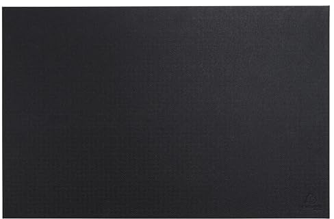 Exacompta - Ref. 60601D - Set med 8 stycken skrivbordsunderlägg i hård kartong för OfficeByMe - kompatibel med optiska och lasermöss - brett format med kort djup - 57,5 x 37,5 cm - svart