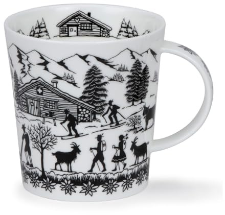 Dunoon Lomond Alpine Winter Mug en porcelaine fine Noir/blanc
