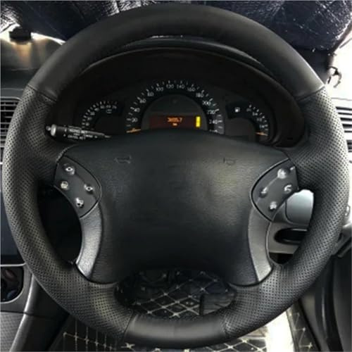 UAGFDFF Copertura Volante Auto Copertura Volante Auto Personalizzata per Mercedes per Benz W203 Classe C 2001-2007 Accessori Interni Auto Rivestimento Volante Coprivolante in Pelle(Gray Thread)