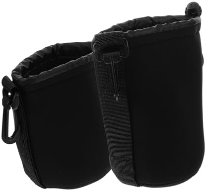 Mikinona Étui pour Objectif Appareil Photo Rangement Pratique en Polyester Noir Lot de 2 Pièces, Étanche et Résistant aux Chocs pour Photographes en Déplacement