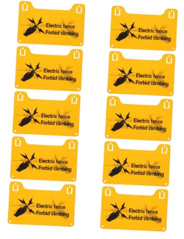 Warnschild Gefahr durch Elektrozaun 10 Stück Pvc Gelb