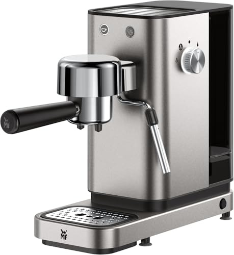 WMF Lono Silk Espressomaschine – Siebträgermaschine aus Edelstahl mit 15 bar Druck, Crema Assist & Milchaufschäumer, kompakt & elegant im Anti-Fingerabdruck-Design, optimale für 1-2 Tassen Espresso