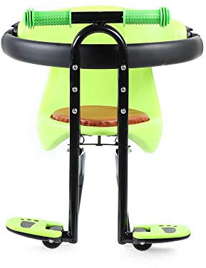 Deurqund Fahrradsitz Kinder Vorne, Kindersitz Fahrrad Vorne mit Sicherheits-Geländer, Einstellbarer Sitz & Pedale, Bis 20 kg, Für Kinder 1-4 Jahre