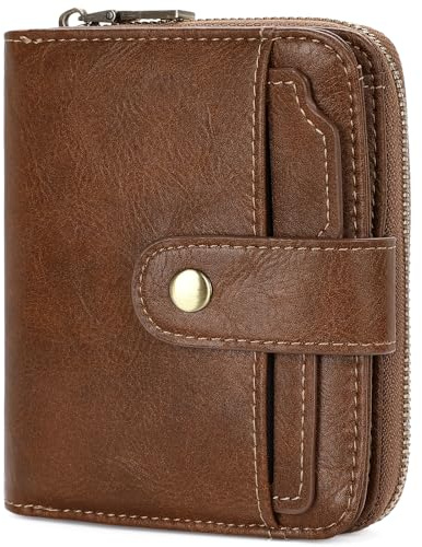 GAEKEAO Portefeuille Homme en Cuir, Portecarte avec Blocage RFID, Porte Monnaie Homme avec Fenêtres D'identification Amovible et Grande Poche à Fermeture éclair