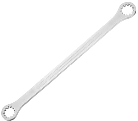 HARFINGTON Double Head Box End Wrench 24 x 27mm 45# Steel Nickel Plating 0 Degree Offset Extra Long Box End Spanner Hand Tool with 12 Tooth for Automotive Repair Maintenance Mechanical