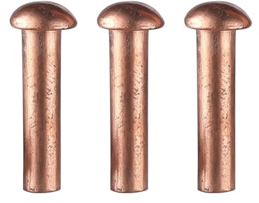 50 Pezzi M4 Rivetti Solidi a Testa Semitonda, Rivetti Solidi in Rame per Cinture, Portafogli, Borse a Tracolla, Abbigliamento, Colletti, Pelle, Fai da te(M4X6mm)