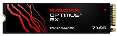 SANDISK Optimus GX 7100 NVMe SSD 500 GB (upp till 7 250/6 900 MB/s sekventiella läs-/skrivhastigheter, PCIe 4.0, M.2 2280, BiCS TLC 3D CBA NAND, SANDISK DASHBOARD)