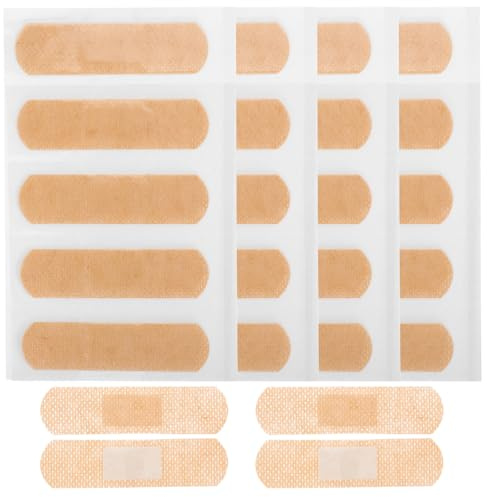 UTHCLO Waterproof Adhesive Wound Bandages 40pcs, Skin Tone Breathable Pu Coated Non-Woven Fabric Silicone Gel Plasters 72x19mm for Finger Wounds and First Aid Protection