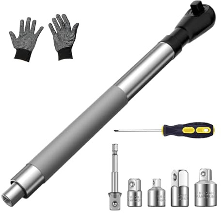 SylvaLexis Llave de extensión compensada de impacto/llave de trinquete de impacto de 2 pulgadas resistente para taladro eléctrico para montaje de muebles estrechos