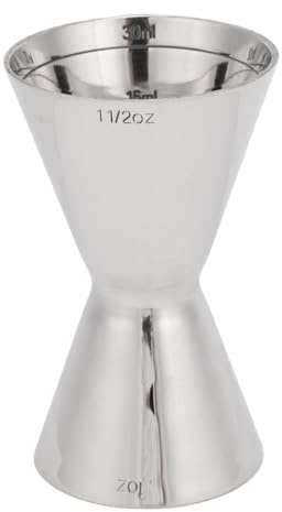 BAOFUYA Jigger Dosatore per Cocktail, Design a Doppia estremità Lucidato a Specchio, Impugnatura Ergonomica, Misurino per Cocktail con Segni di Misurazione per Strumento