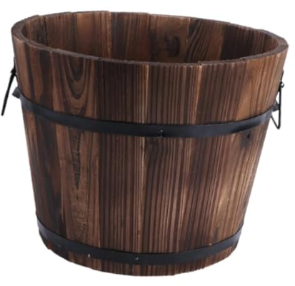 ZGUZMCMK Blumentopf Aus Holz mit Abflussloch, Blumentopf für Schreibtisch, Büro, Wohnzimmer