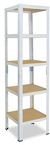 shelfplaza Home 180x40x40cm Schwerlastregal weiß mit 5 Böden x 175kg | Kellerregal · Lagerregal · Metallregal · Regale für Kellerraum · Steckregal · Abstellraum Regal