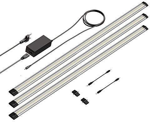parlat LED Unterbau-Leuchte SIRIS, flach, je 90cm, je 1044lm, weiß 3er Set