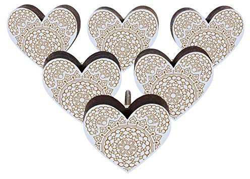 IBA Indianbeautifulart Weiß graviert Knupfe Holz Schrank Turgriffe ziehen Griff Packung mit 10