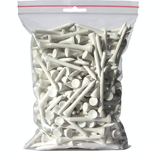 Premium Golf TEES - 54 mm (2 1/8) - 250 Stück - Bambus - Farbe: weiß