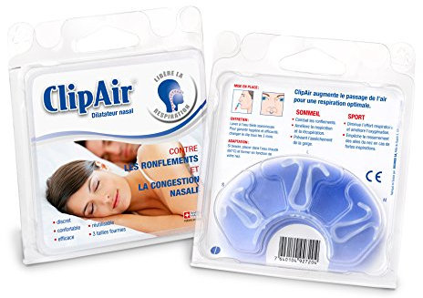 CLIPAIR Dilatatore nasale per una respirazione ottimale (confezione da 3) - Trasparente