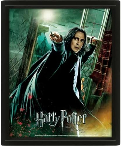 Pyramid Harry Potter 3D-ram Lentikulär dödliga Hallows Snape svart